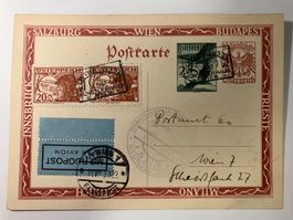 Österreich 1933, Robert Kronfeld Vierländerflug Sonderkarte