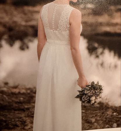 Brautkleid mit Spitze, Gr. 36