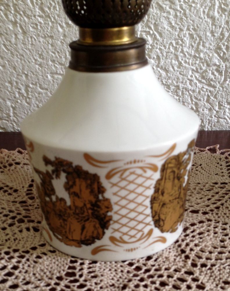Lampen: Petrollampe mit goldenen  Motiven – Gebraucht aus Eschenbach von Alicekunst 5