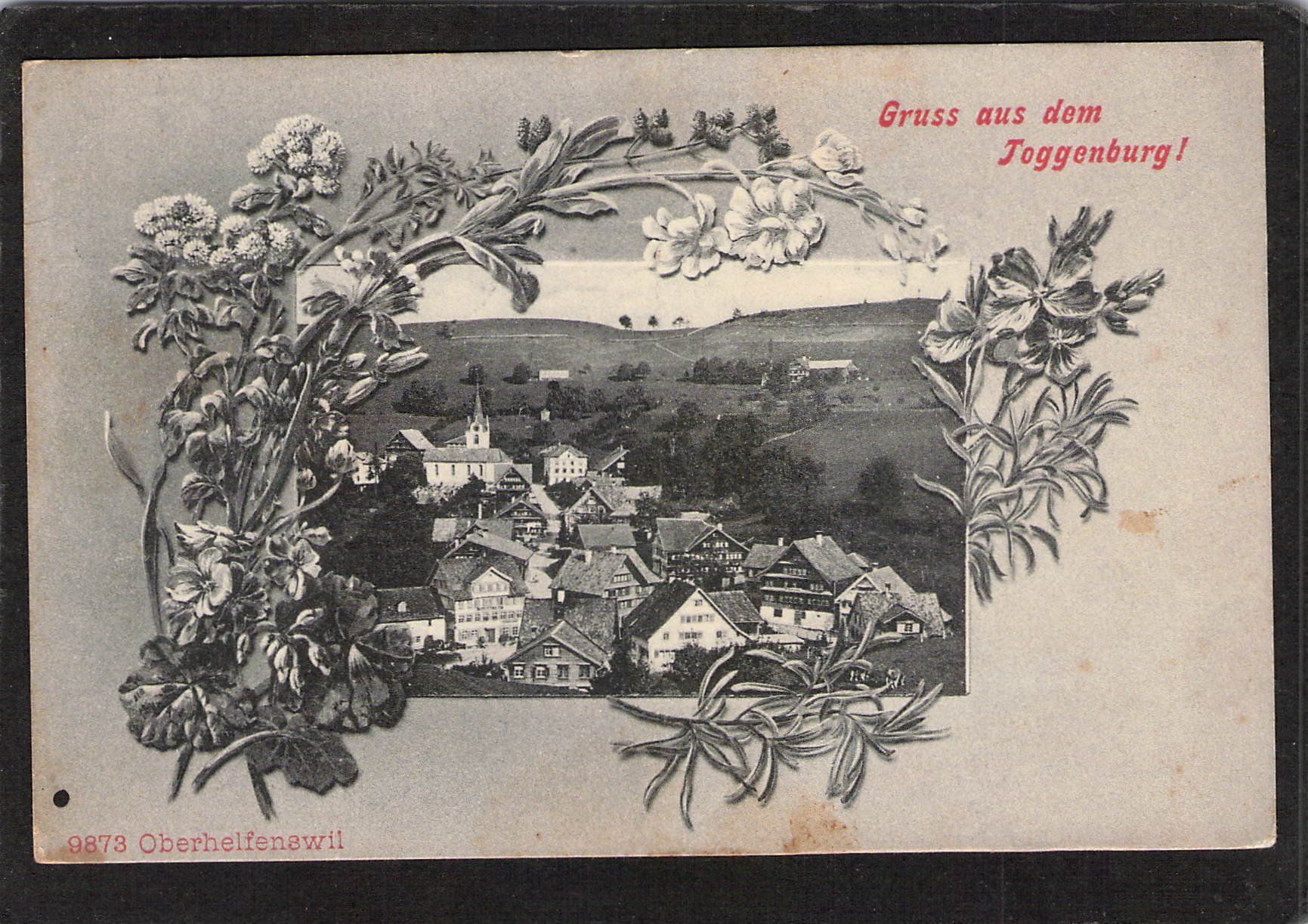 Ansichtskarten: Lichtdruck : Oberhelfenswil SG , gel. 1908 – Gebraucht aus Reichenburg von Pipo-67