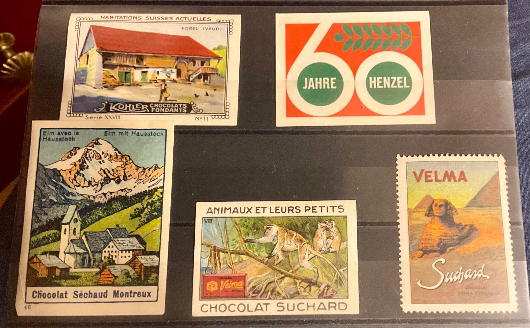 Tutti i francobolli: 5 alte Schweizer Werbe-Vignetten, – Usato da schlieren venduto da Retton