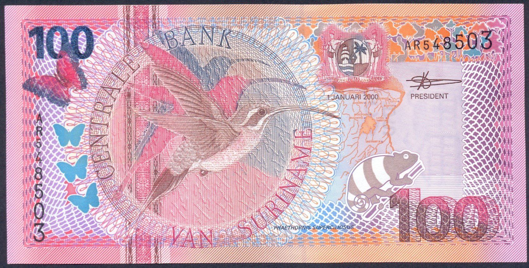 Banconote: Surinam 100 Gulden 2000 UNC – Nuovo (secondo la descrizione) da Schliern b. Köniz venduto da pizzitaxi