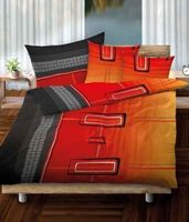 Bettwäsche Renforcé Avery rot Garnitur 160x210 + 65x100cm