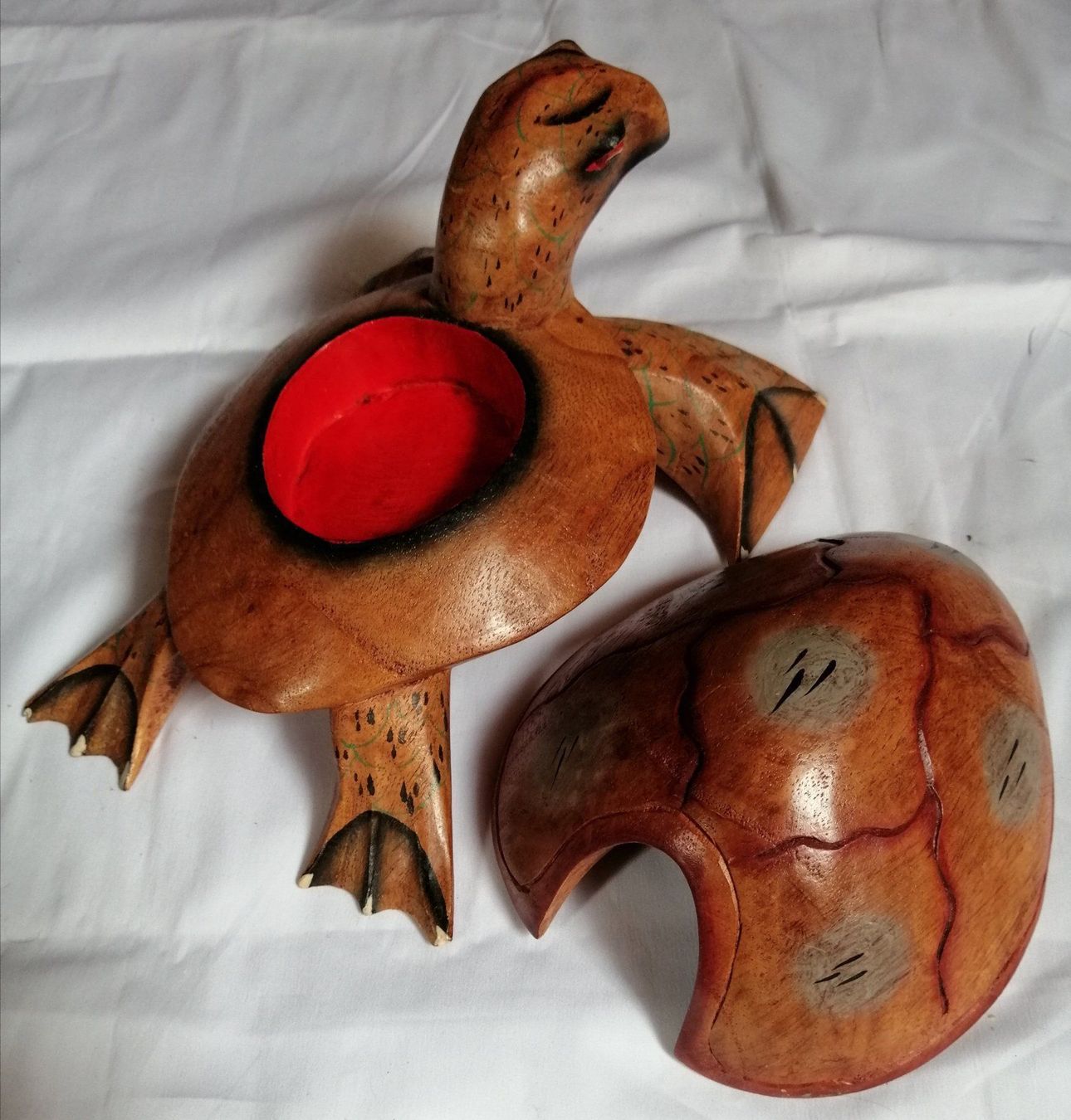 Sculture & Statue: Holz Objekt geschnitzte Schildkröte / Dose 80er-Jahre – Usato da Oberriet SG venduto da Atir47 1