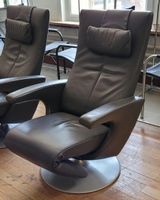 Elegantes Ledersessel Drehstuhl Relax Sessel mit Hocker n...