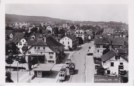 Altstetten (Zch.)  Ortsbild mit Garage, Restaurant Central.