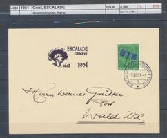 1951 Genf, "ESCALADE", Automobilpost, Karte