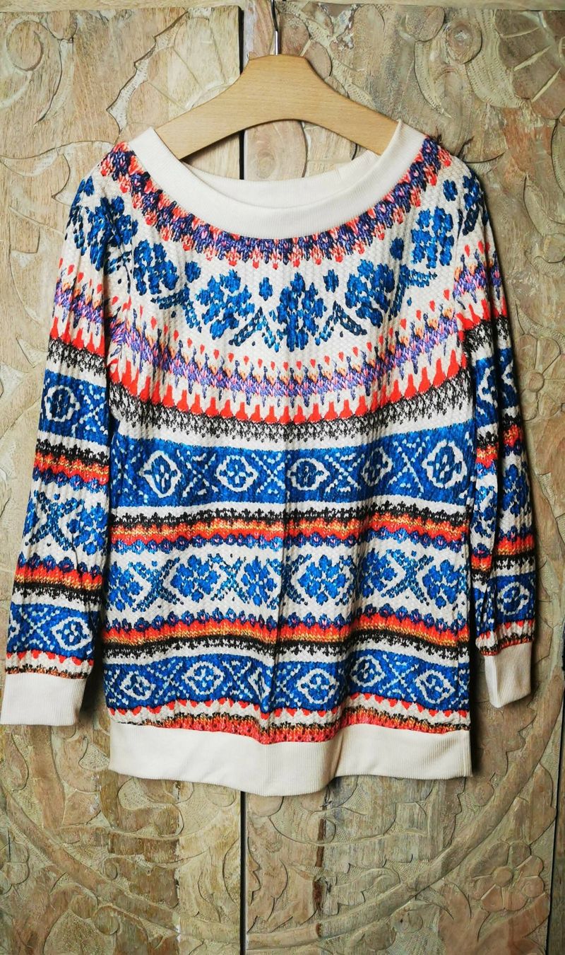 Maglioni & Felpe: Winterlicher Damenpullover bunt gemustert, Ethno Stil - S – Usato da Wettingen venduto da JasminL92-2