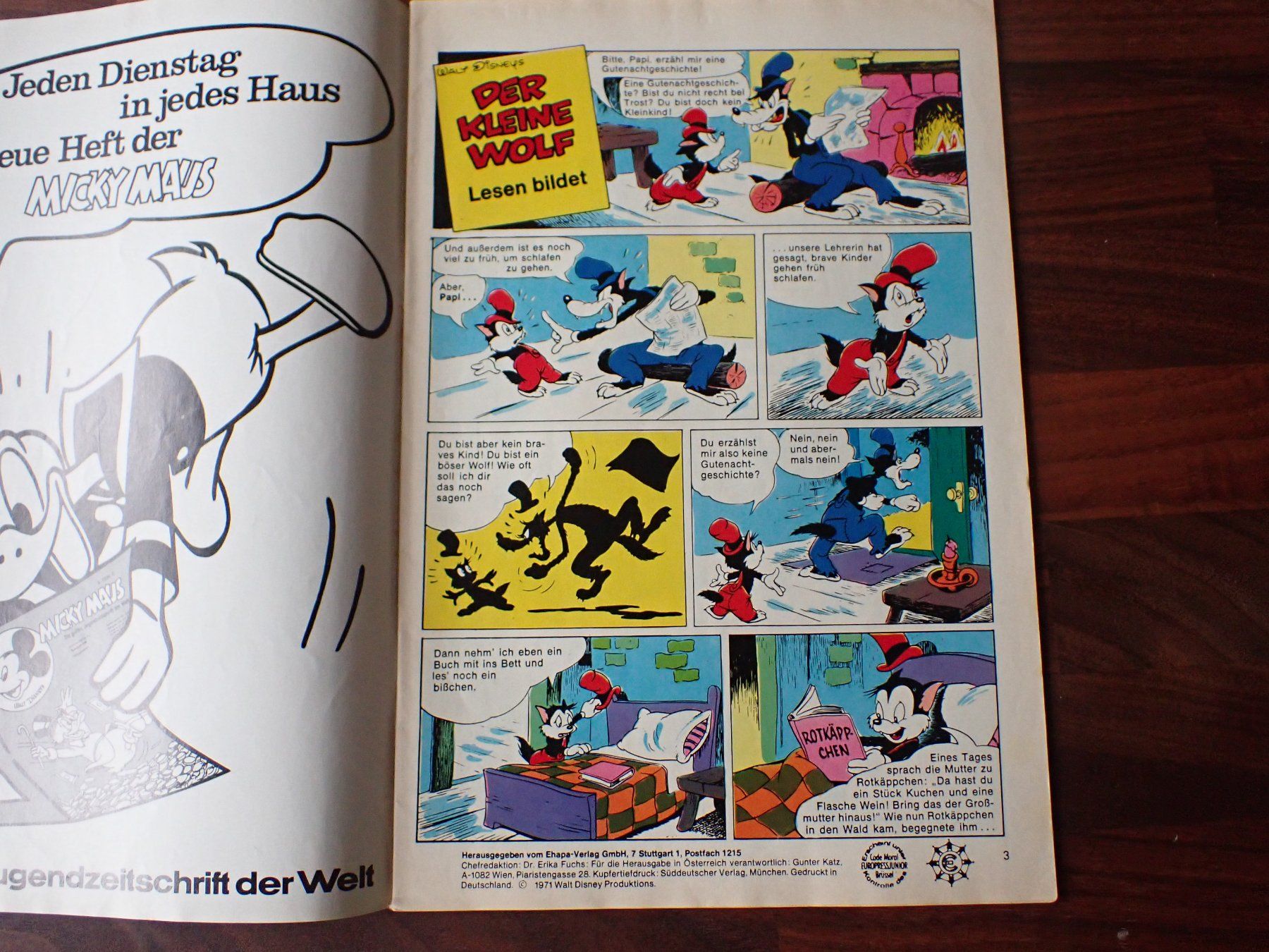 Comics: 27. Heft Mickyvision "Der grosse böse Wolf" von 1971 Disney – Gebraucht aus Geroldswil von  3