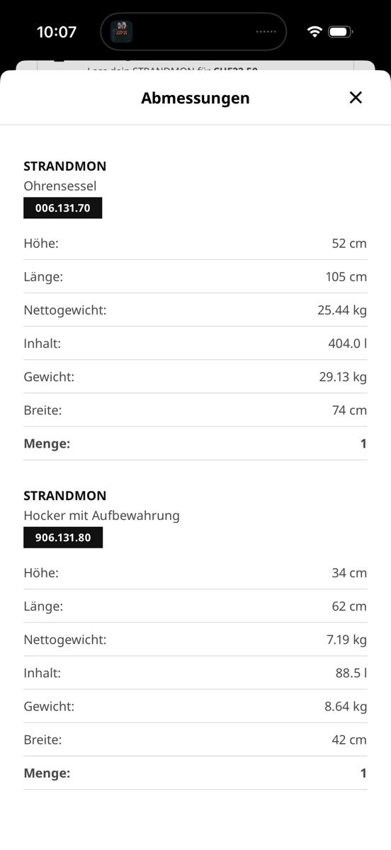 Ikea Poltrone: Ikea Ohrensessel inkl. Hocker, hellgrau – Usato da Sursee venduto da van.jan 2