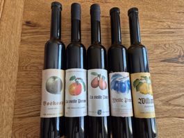 Fünf Obstbrände 40-50% vol  a 37,5cl