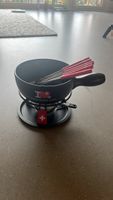 Fondue Set mit 6 Gabeln Schweiz Motiv ca. 5x benutzt