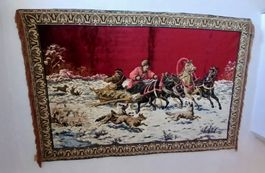 Wandteppich mit Pferdeschlitten