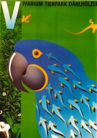 VIVARIUM TIERPARK BERN PAPAGEI - 1988 Original Plakat