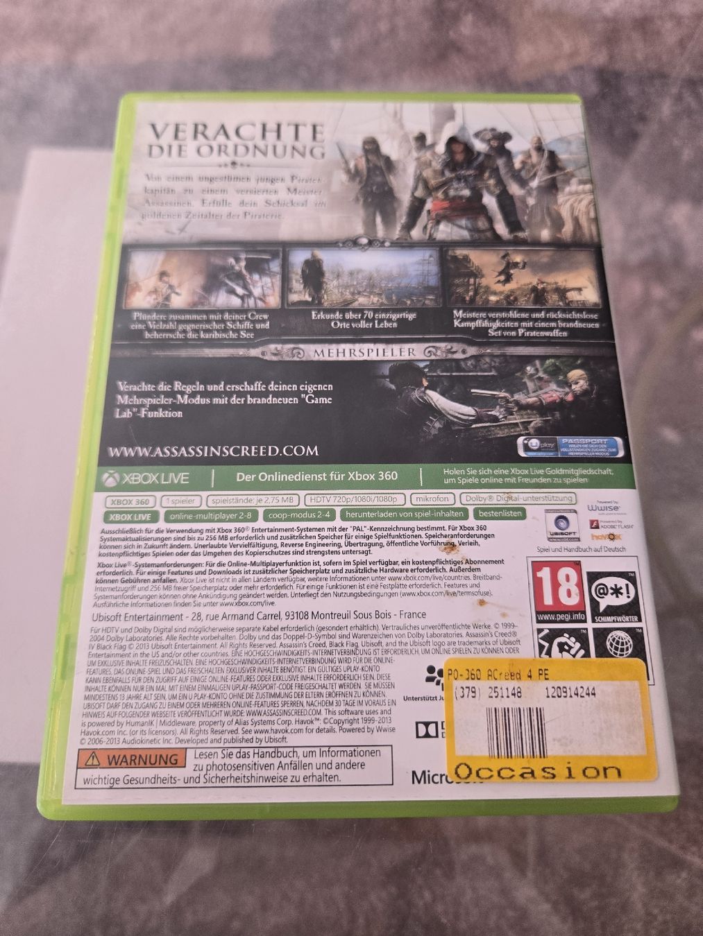 Jeux: Assassin's Creed Black Flag Xbox 360 – D'occasion à Bussigny par Kfdlt 1