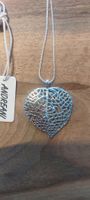 Halskette Andreani Blatt Design silberfarben neu