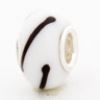 Glas Bead (No 38) weiss/schwarz - Neu