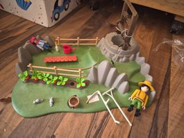 Playmobil Garten mit Brunnen und Figuren guter Zustand