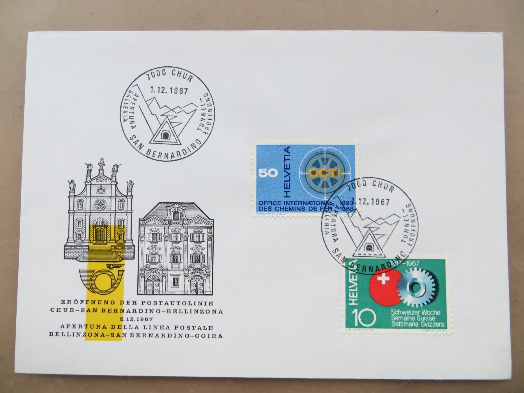 Tutti i francobolli: Sonderbrief und -stempel Postauto-Linie 1967 – Usato da Basel venduto da 8013
