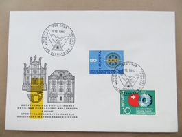 Sonderbrief und -stempel Postauto-Linie 1967