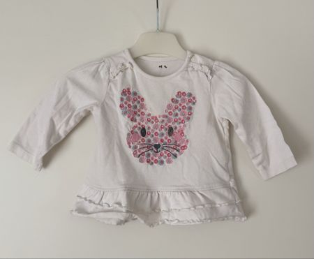 Langarmshirt mit Hasenmotiv, Gr. 68/74, Top Zustand!