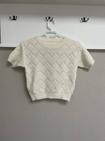 Feinstrick Kurzarmpullover  Gr. S