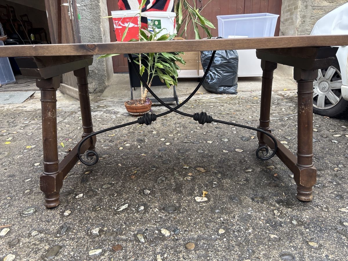 Tischset: Ensemble table rustique bois massif & fer forgé + 4 chaises  – Gebraucht aus Cugy VD von sim_y9yv 4