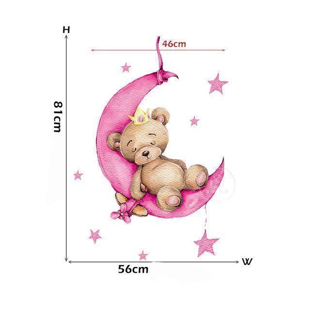 Aufkleber: Wand Tattoo - schlafender Bär - pink – Neu und originalverpackt aus Oensingen von CSCollectors 1