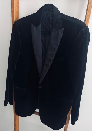 ETRO Smoking Sakko Samt Schwarz Gr.50 NP 1499
