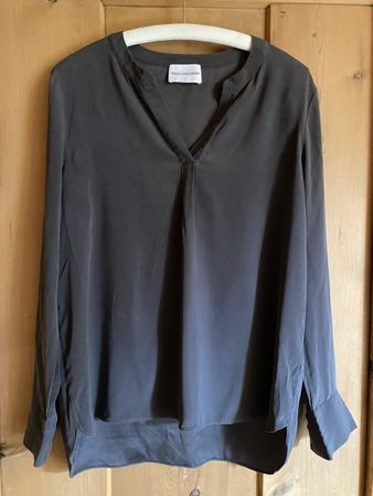 Langarm Seidenbluse Größe 36