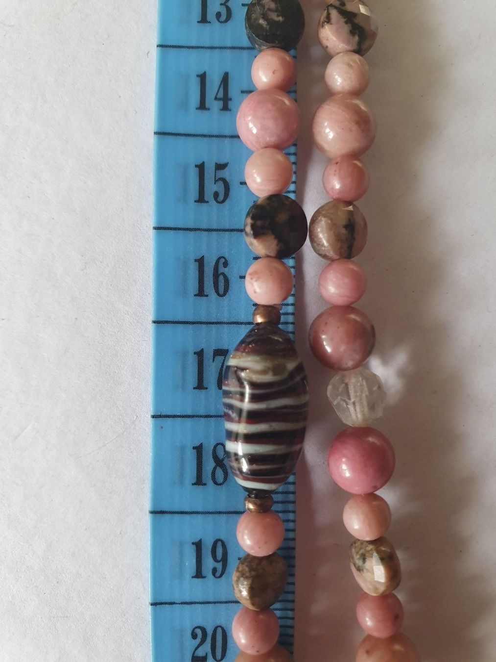 Catenine: Lang Kette. Rhodochrosite mit Rhodonit – Nuovo (secondo la descrizione) da Benglen venduto da Meercat3 6