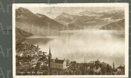 AK sw Weggis LU und die Alpen © Goetz ≈ 1920