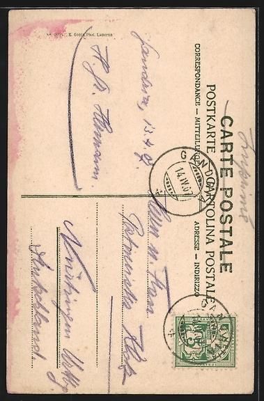 Ansichtskarten: AK Gandria, Un vicolo, 1907 – Gebraucht aus Berlin von bartko-reher 1