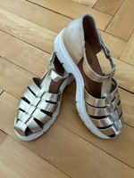 Sandalen Gold, Leder, Grösse 40