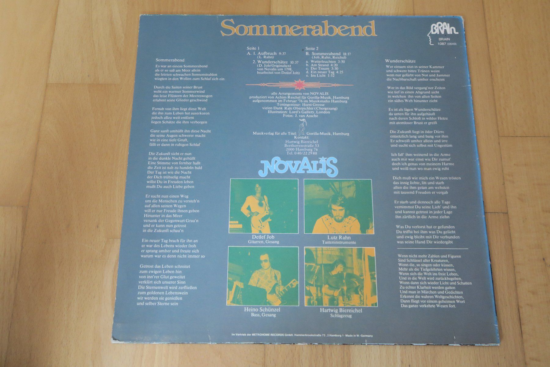 Dischi in vinile: Novalis  – Sommerabend – Usato da Thun venduto da Karibu70 1