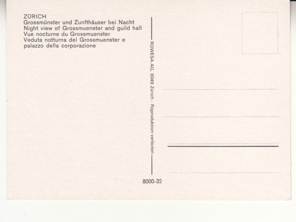 Cartoline postali: Zürich ca. 1970 – Usato da Bürglen TG venduto da StampGraf 1