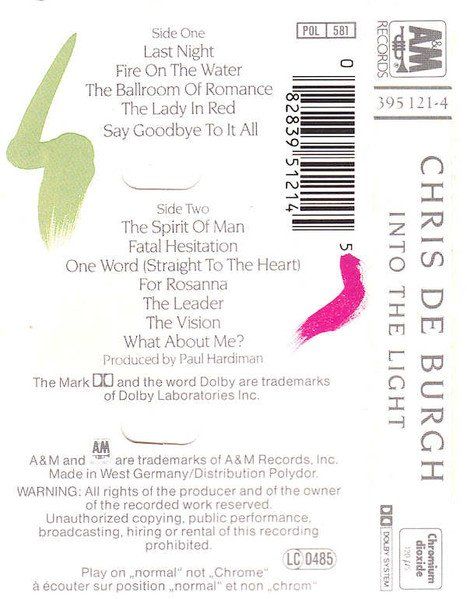 Musicassette: CASSETTE CHRIS DE BURGH - POP – Usato da PORRENTRTUY venduto da RABAIS_SPORT 1