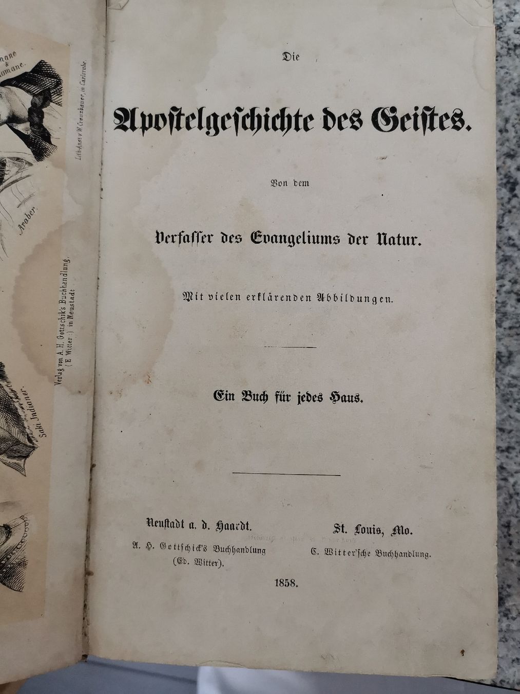 Bücher: Antikes Buch "Die Apostelgeschichte des Geistes", 1855. – Gebraucht aus basel von lupettone 1