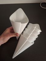 Lot de 6 cornets frites en porcelaine blanche