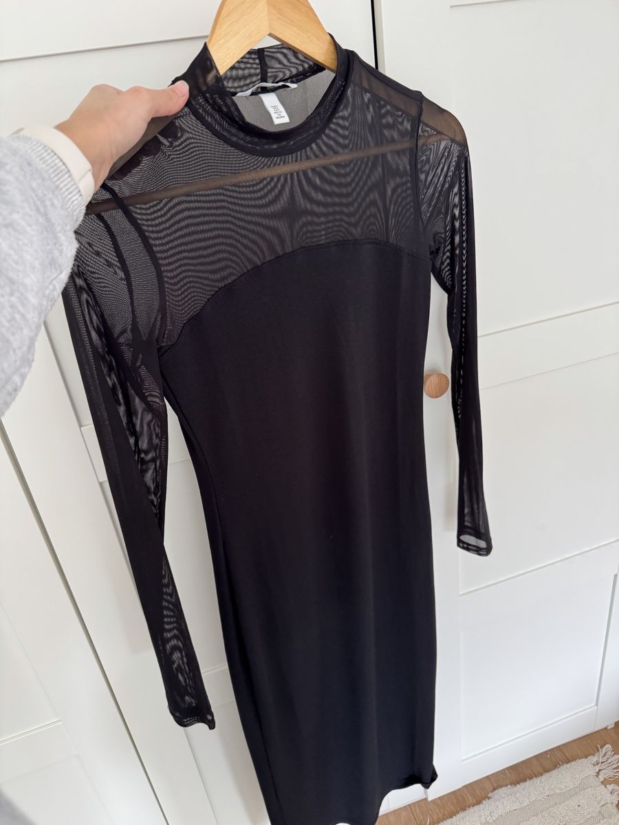 Vestiti: Schickes, schwarzes Midikleid mit transparenten Aermel – Usato da Ostermundigen venduto da sil_kcw2 1