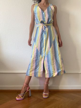 Robe à rayures multicolores maison kitsune