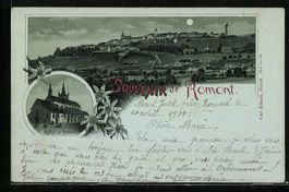 Mondschein-Lithographie Romont, Eglise d