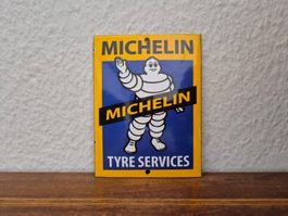 Emailschild Michelin Bibendum Reifen Emaille Schild Reklame