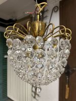 Kronleuchter Messing Kristallglas 32cm gebraucht