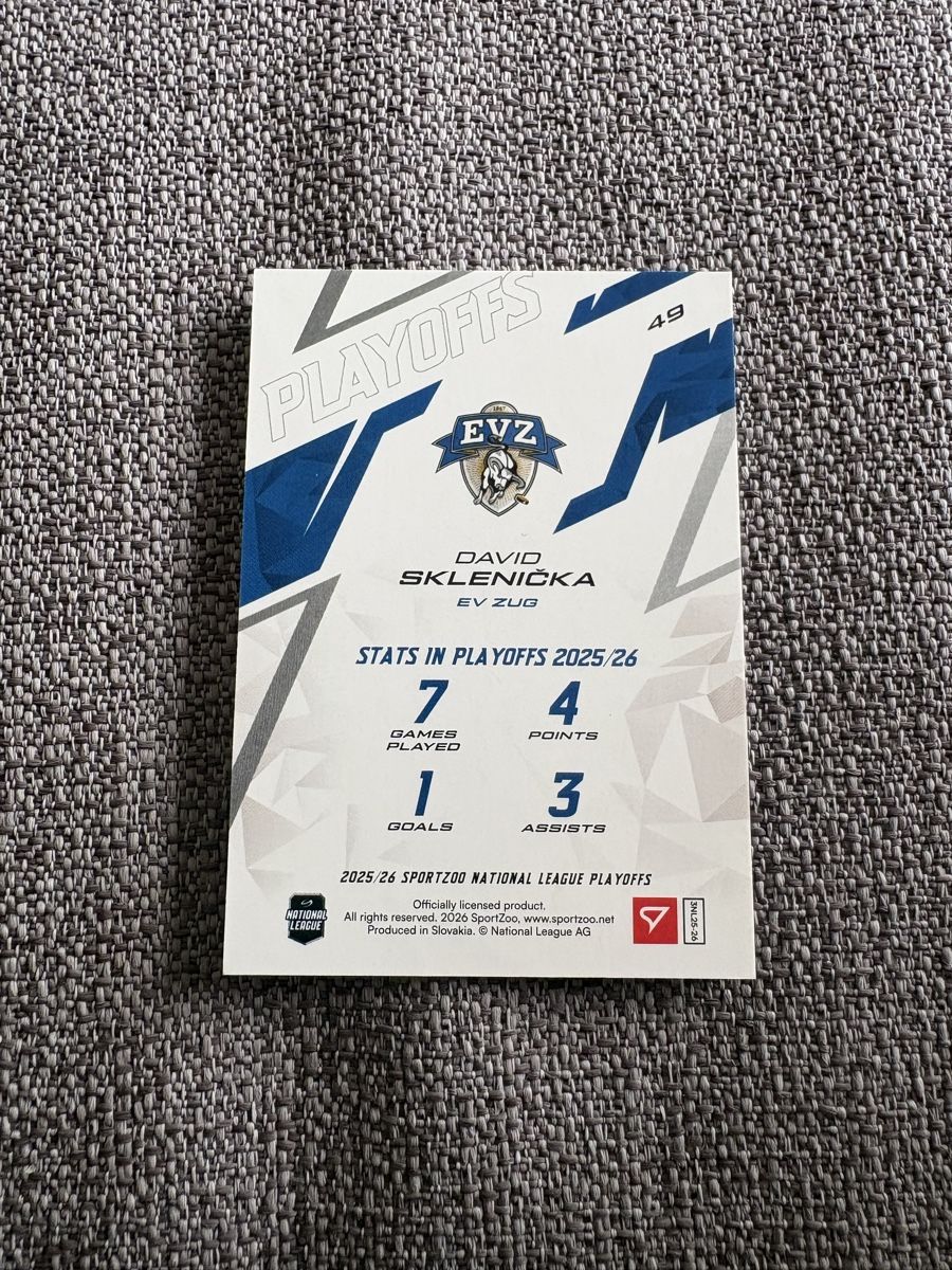 Sportzoo Carte collezionabili: Sportzoo Playoffs David Sklenicka 30/60 – Nuovo (secondo la descrizione) da Bellinzona venduto da spa_69zv 1