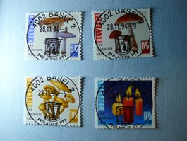 1994 Pro Juventute ET Vollstempel J332 - J335 Pilze  Basel