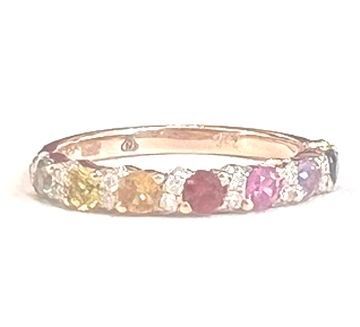 Anelli: Saphirring: 7 Rainbow Saphire 0.72ct., Diamanten, 2.190 CHF – Nuovo e nell'imballaggio originale da Zürich venduto da juwelier-damken 2