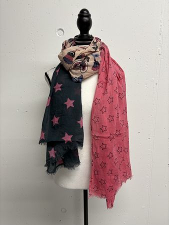 Lieblingstück leichter Schal Baumwolle rosa grau