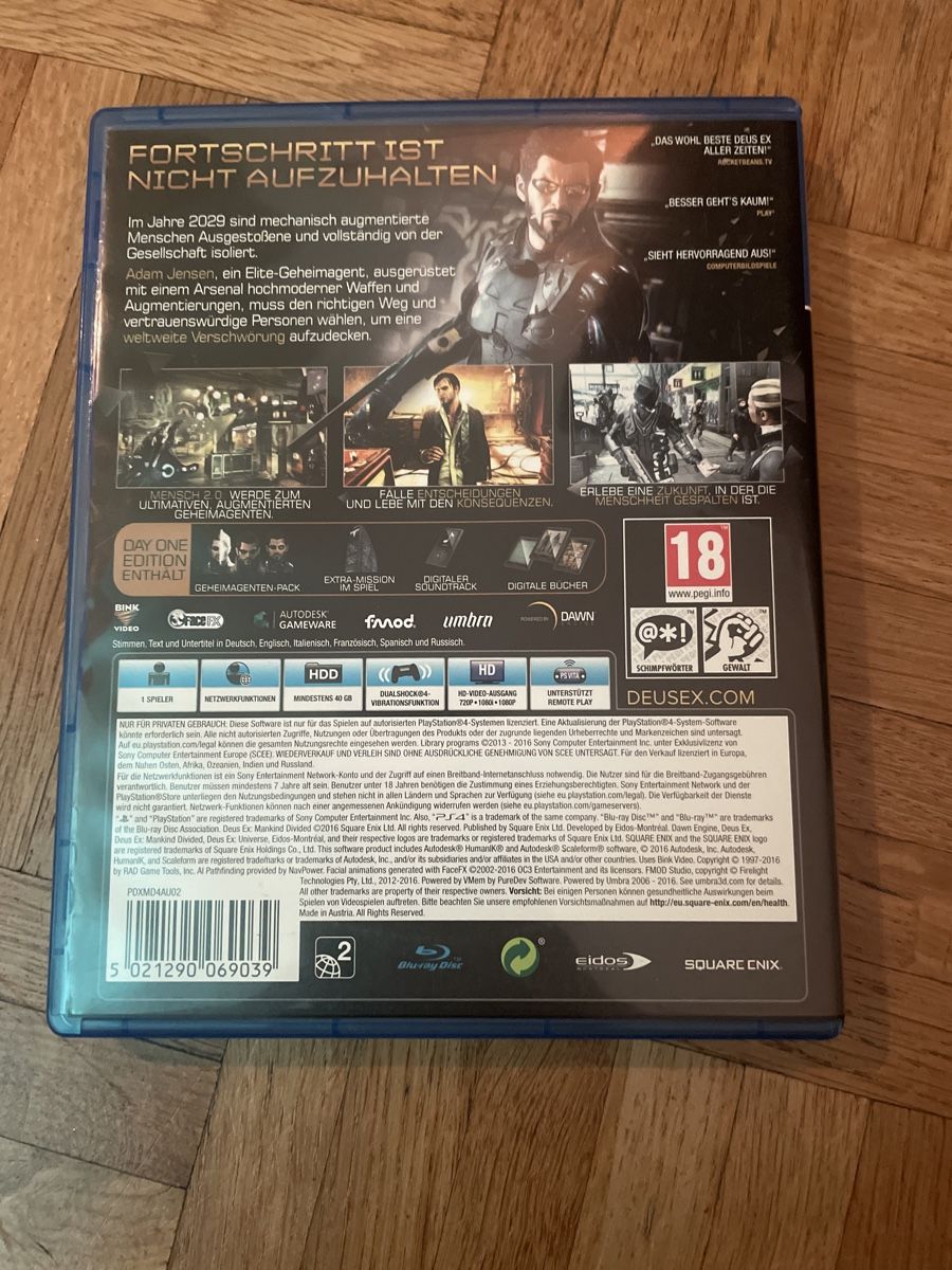Sony Giochi: Deus Ex Mankind Divided Day One Edition PS4 – Usato da Grub AR venduto da Jamalongo 1