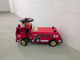 Rotes Feuerwehr-Rutschauto aus Holz für kleine Helfer🚒 (88)